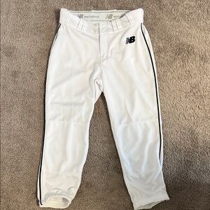 New Balance White Sports Pants with Black Trim